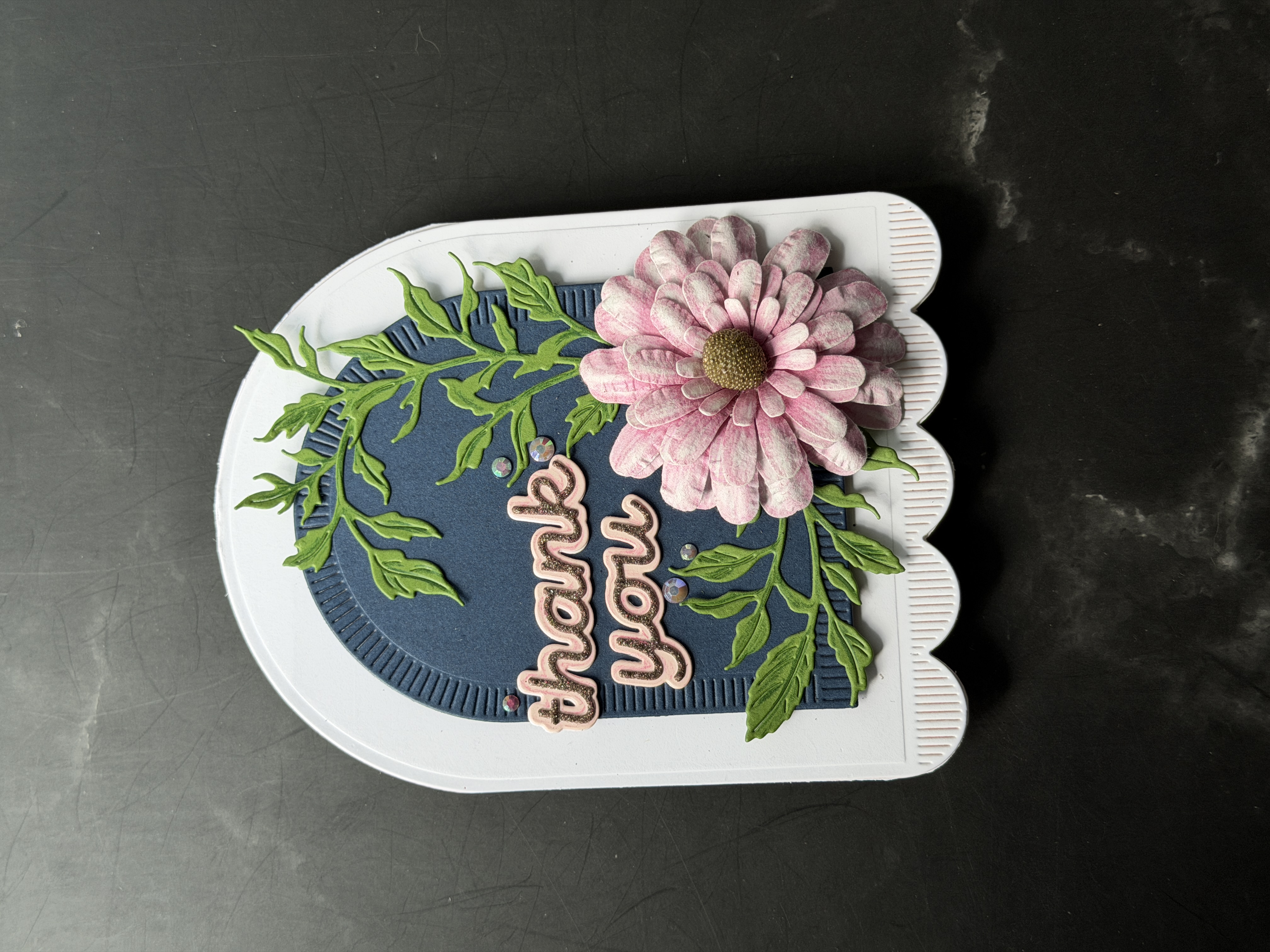 Crafting an Arched Floral Thank You Card