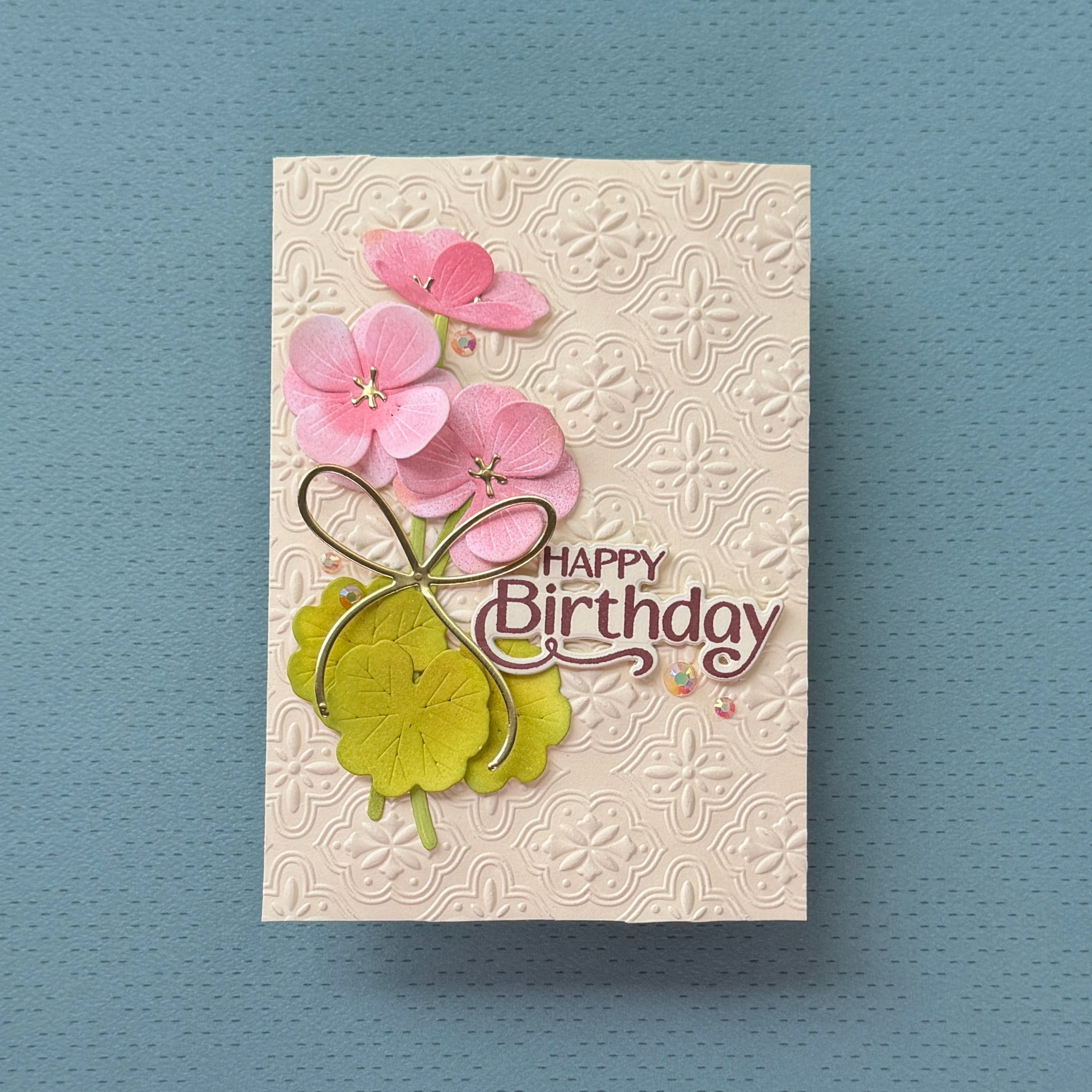 Pretty in Pink: Crafting a Dimensional Geranium Birthday Card